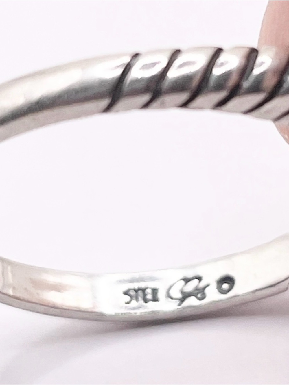 Size 8.5 vintage carolyn pollack 925 Sterling Silver Stackable Rings - Picture 6 of 10